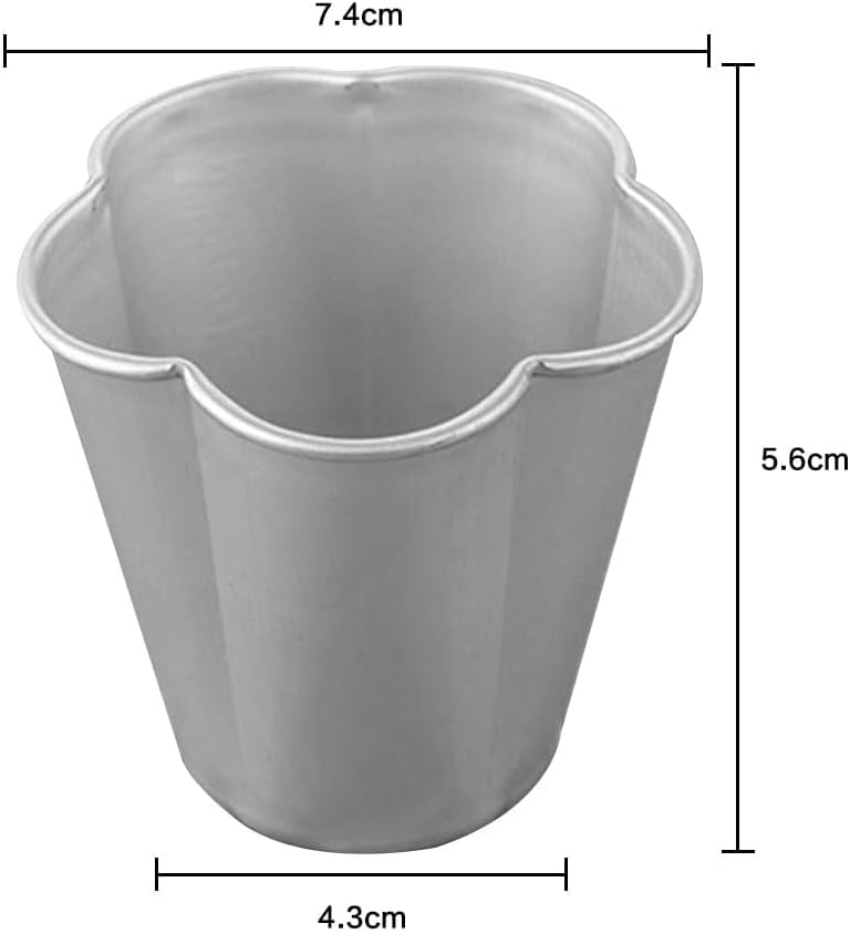 Bukela Pudding Cup Mold, 10 Pcs Individual Molds Egg Tart Molds Reusable Pudding Cups Chocolate Molten Pans Aluminum Cupcake Cake Cookie Mold (Flower) - Image 2